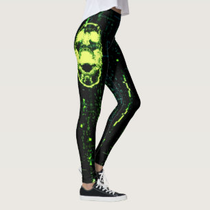 Systemfehler Cyberpunk Screening Skull Green Leggings