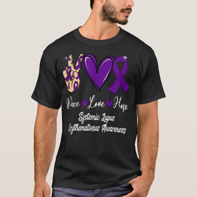 Systemischer Lupus Erythematodes Liebe Hoffnung Pu T-Shirt (Vorderseite)