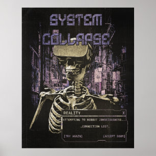Systemkollaps - Techno-Dystopian Streetwear Poster