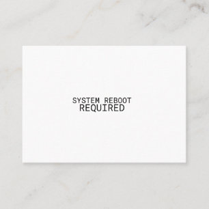 Systemneustart erforderlich Minimalist Visitenkarte