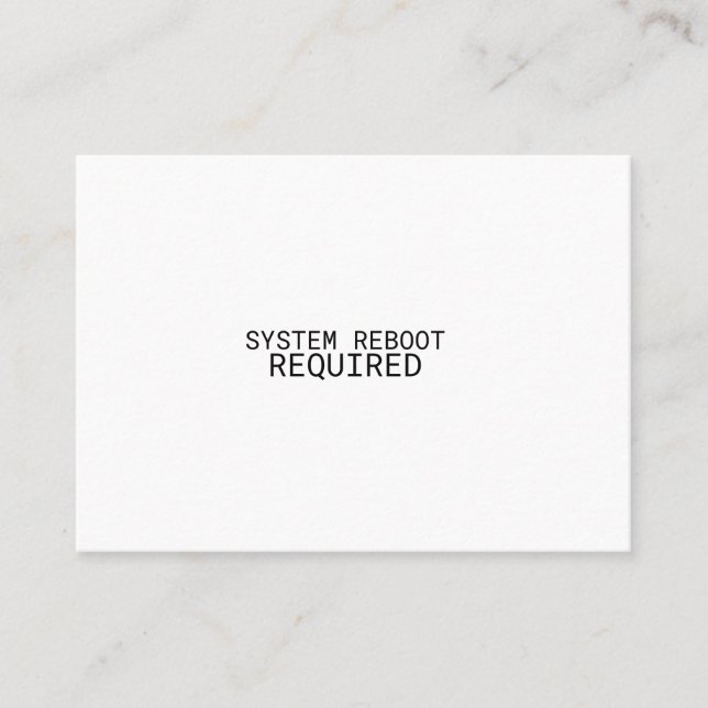 Systemneustart erforderlich Minimalist  Visitenkarte (Vorderseite)