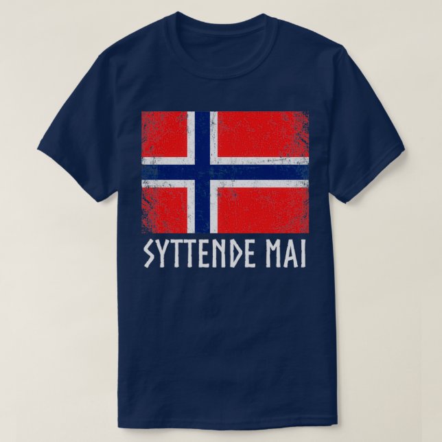Syttender Mai Norwegisch 4 T-Shirt (Design vorne)