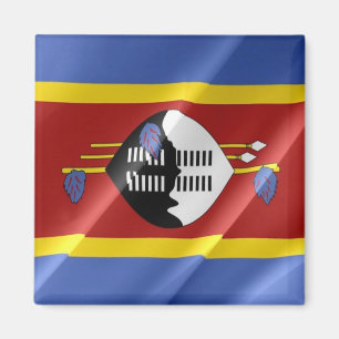 SZ002 SWAZILAND Waving Flag, Afrika, Kühlschrank Magnet