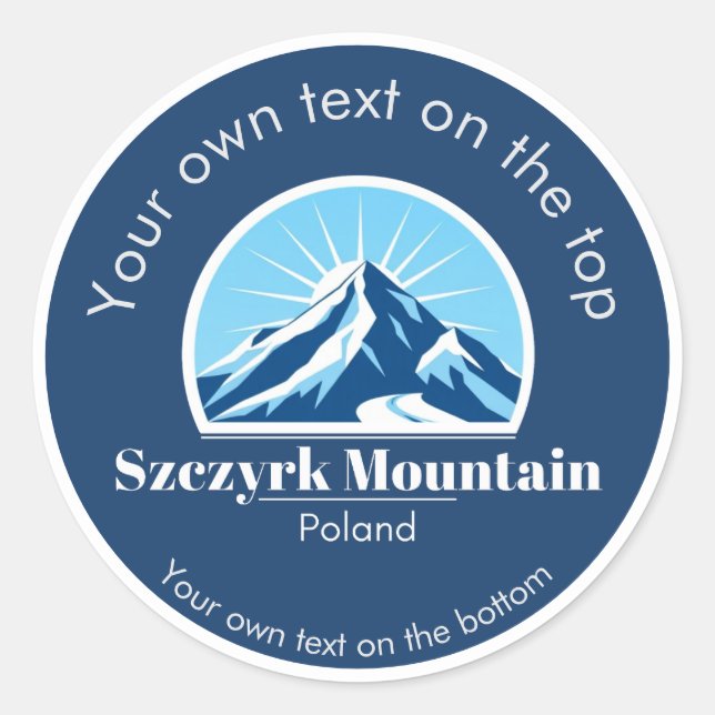 Szczyrk Berg Polen Skiurlaub Runder Aufkleber (Vorderseite)