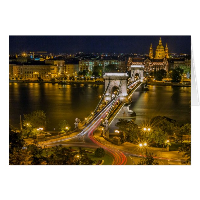 Szechenyi Chain Bridge, Budapest, Ungarn (Vorderseite (Horizontal))