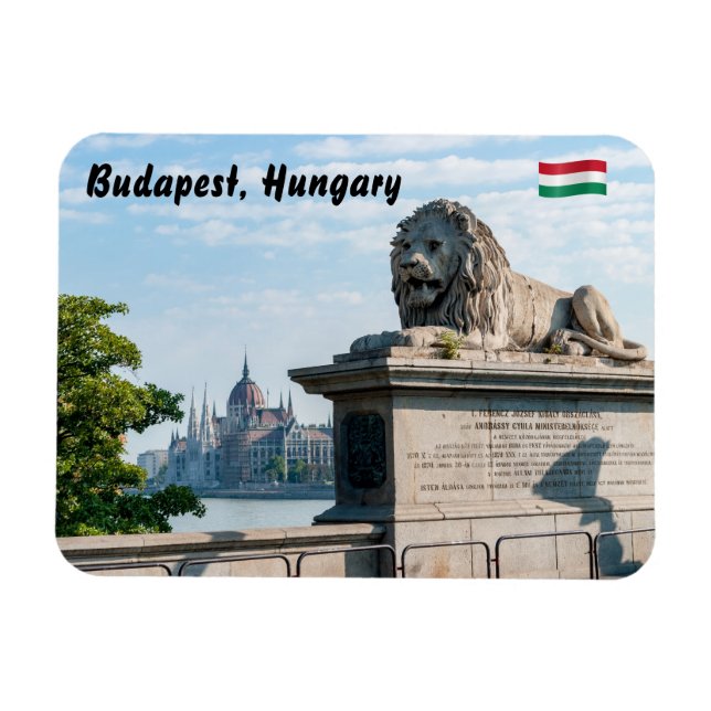 Széchenyi Kettenbrücke und Parlament von Budapest Magnet (Horizontal)