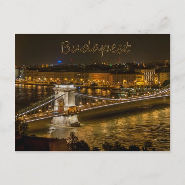 Szechenyi Pont Chaîne, Budapest, Hongrie Carte pos (Devant)