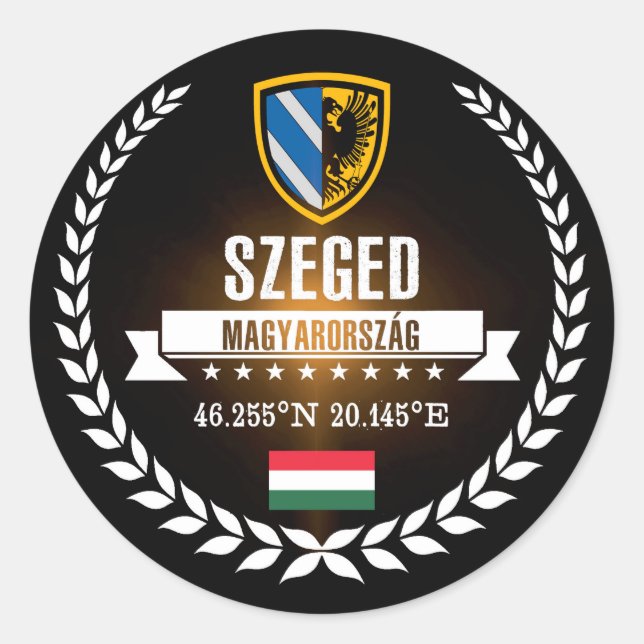 Szeged Runder Aufkleber (Vorderseite)