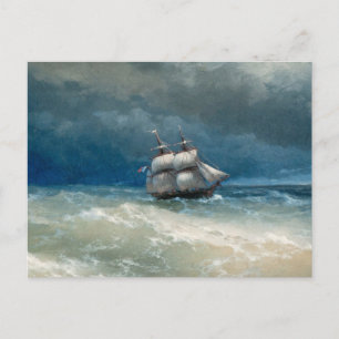 Szene an der Küste mit Stormy Waters Ivan Aivazovs Postkarte
