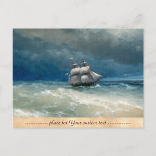 Szene an der Küste mit Stormy Waters Ivan Aivazovs Postkarte