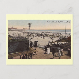 Szene auf der Strandpromenade, Wildwood, New Jerse Postkarte