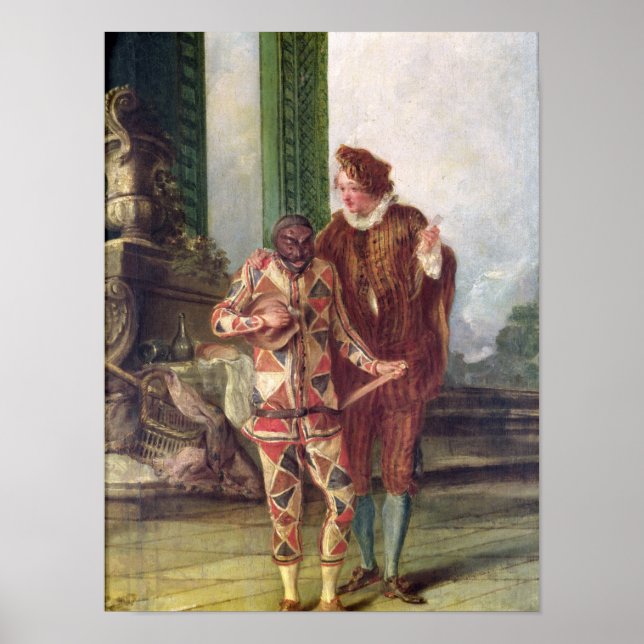 Szene aus der Commedia dell'Arte Poster (Vorne)