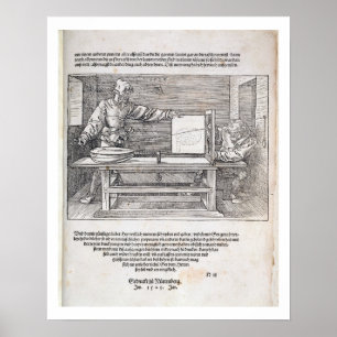 Szene aus Durers 'Course in the Art of Zeichn', Poster
