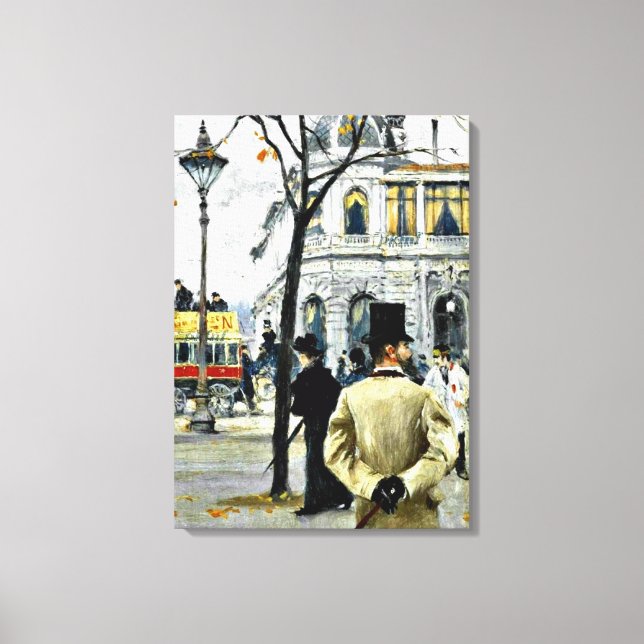 Szene aus Kopenhagen; Paul Gustave Fischer art Leinwanddruck (Vorderseite)