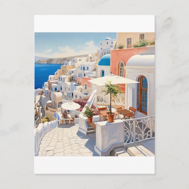 Szene aus Santorini Griechenland Postkarte (Vorderseite)
