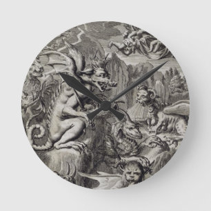 Szene der Hölle, Illustration dem Teil 3 Cha von Runde Wanduhr