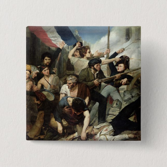 Szene der Revolution 1830 Button (Vorderseite)