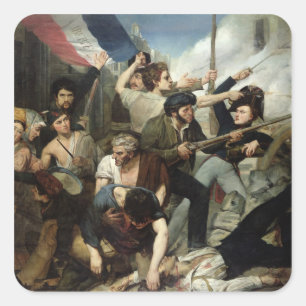 Szene der Revolution 1830 Quadratischer Aufkleber