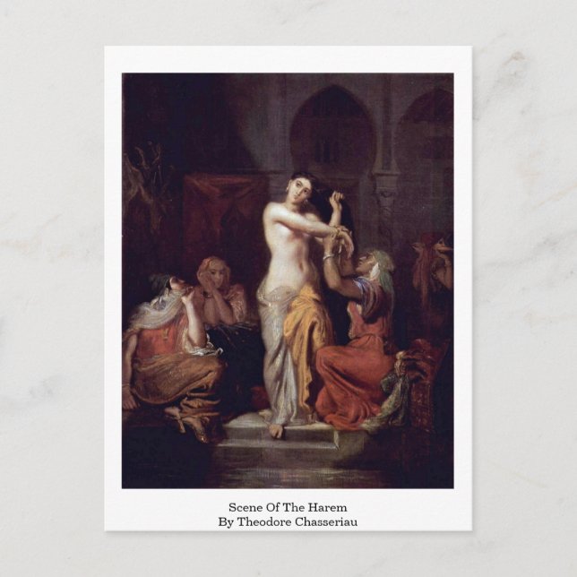 Szene des Harem von Theodore Chasseriau Postkarte (Vorderseite)