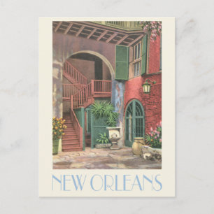 Szene eines historischen Innenhofs in New Orleans Postkarte