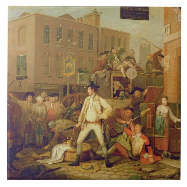 Szene in einer London-Straße, 1770 (Öl auf Fliese (Vorderseite)
