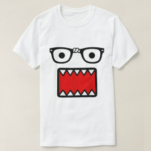 Szene-Kid-Brille & Cartoon-Mund-Design T-Shirt