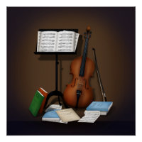 Szene mit Cello & Music Stand