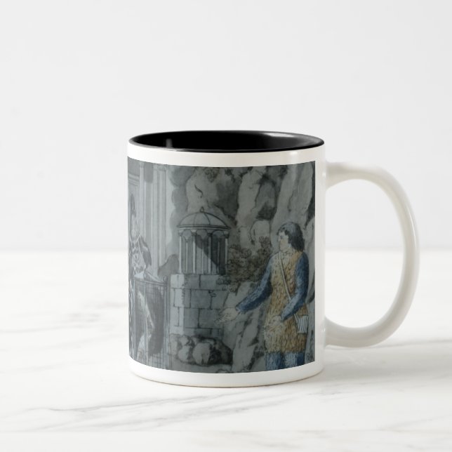 Szene 'vom magischen Flute Zweifarbige Tasse (Rechts)