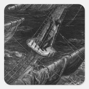 Szene 'vom Raureif des alten Mariner Quadratischer Aufkleber