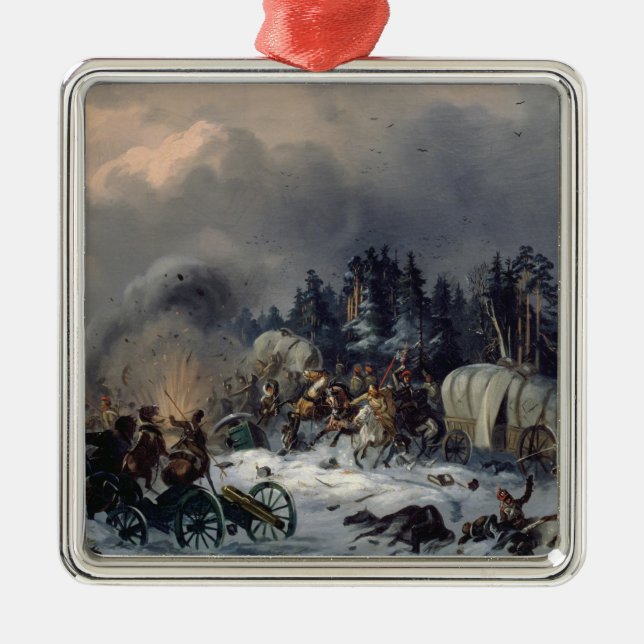 Szene vom Russisch-Französischen Krieg im Jahre Silbernes Ornament (Vorne)