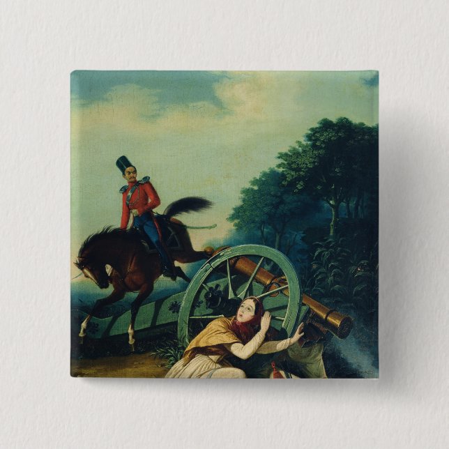 Szene von den 1812 Franco-Russischer Krieg, 1830s Button (Vorderseite)