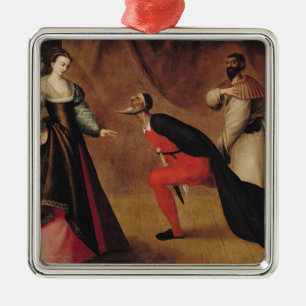Szene von einem Spiel Ornament Aus Metall