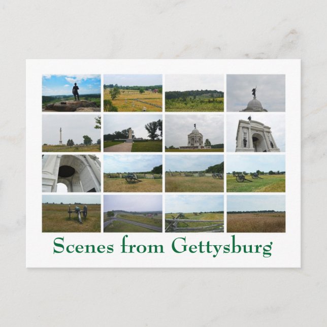 Szenen aus Gettysburg Postkarte (Vorderseite)