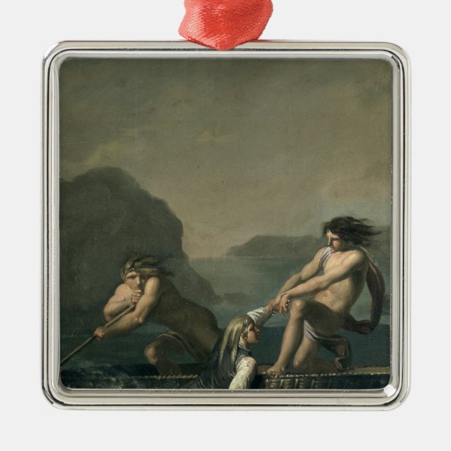 Szenen von 'Niels Klims unterirdischem Journey Silbernes Ornament (Vorne)