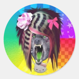 Szenen-Wolf Meme Aufkleber