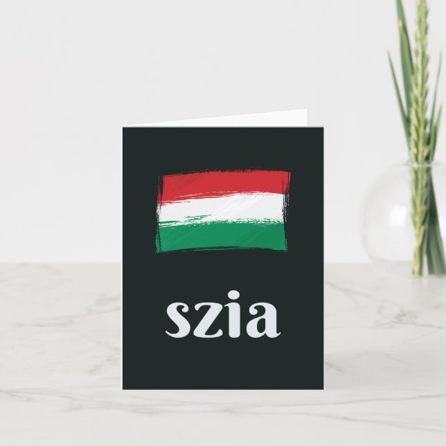 Szia (hallo auf Ungarisch) Ungarn Karte (Vorderseite)