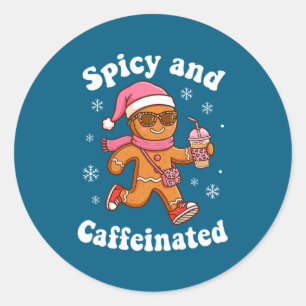 Szy und koffeinhaltiger Ingwerbrot-Weihnachtskaffe Runder Aufkleber