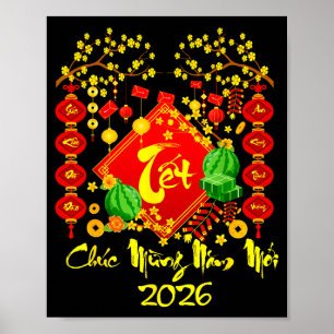 Tết 2026 chuc mung nam moi Pferd vietnamesischer M Poster