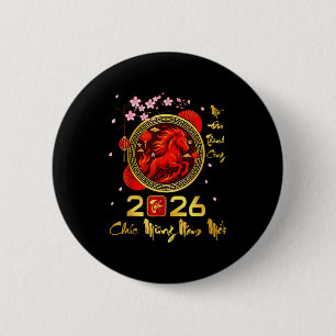 Tết 2026 Vietnamesisches Jahr Pferd Lunar Chinesis Button