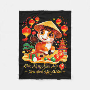 Tết Bính Ngọ 2026 Vietnamesisches Neues Jahr Chuc  Fleecedecke