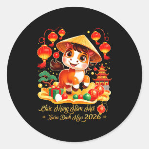 Tết Bính Ngọ 2026 Vietnamesisches Neues Jahr Chuc  Runder Aufkleber