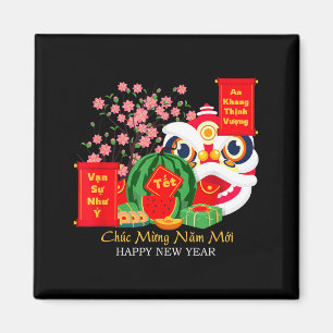 Tết Vietnamesischer Mondneujahrskalender 2025 Froh Magnet