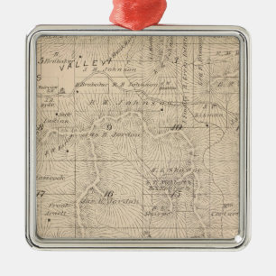 T15S R26E Tulare County Abschnitt-Karte Silbernes Ornament