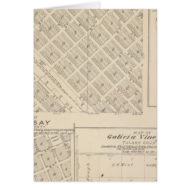 T16S R24E Tulare Comté Plan de section (Devant)