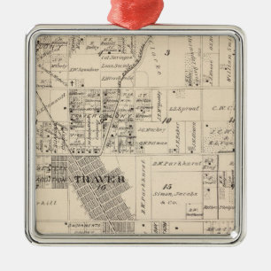 T17S R23E Tulare County Abschnitt-Karte Silbernes Ornament