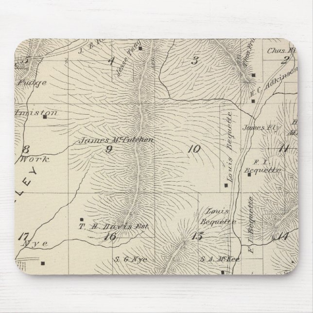 T17S R27E Tulare Landkreis Karte Mousepad (Vorne)