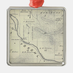 T19S R27E Tulare County Abschnitt-Karte Ornament Aus Metall