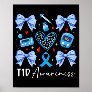T1D-Aufklärungs-Coquette Typ-1-Diabetes-Aufklärung Poster