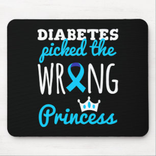 T1D Awarcess Girls Diabetische Diabetes Awa Mousepad
