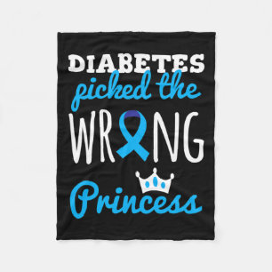 T1d Awareness Princess Girls Diabetic Blue Ribbon Fleecedecke